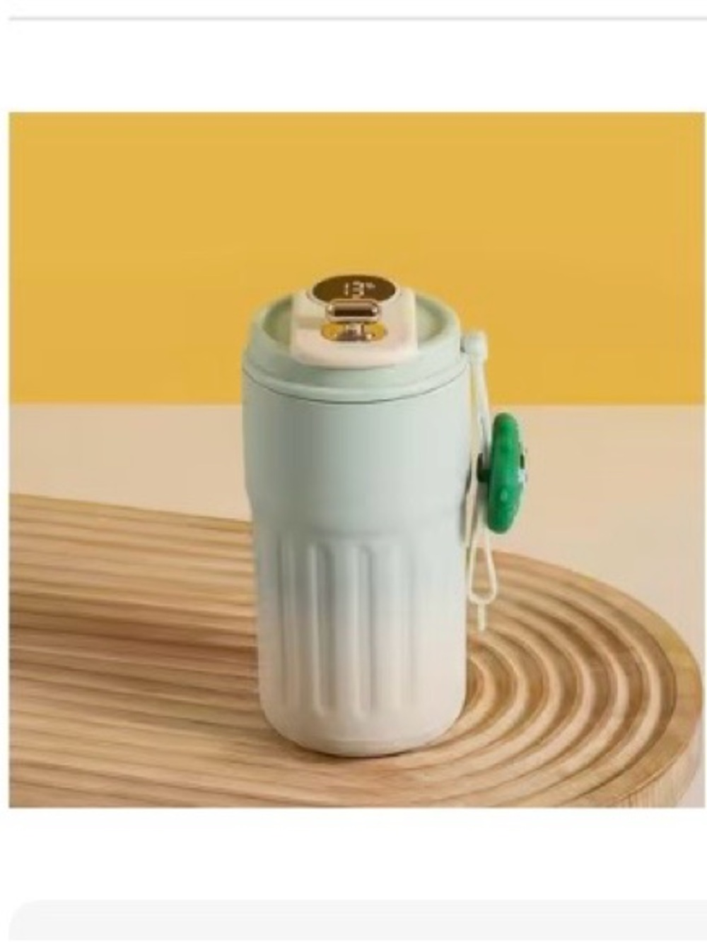 Double-wall Stainless steel Coffee Mug Featuring a Temperature Gauge